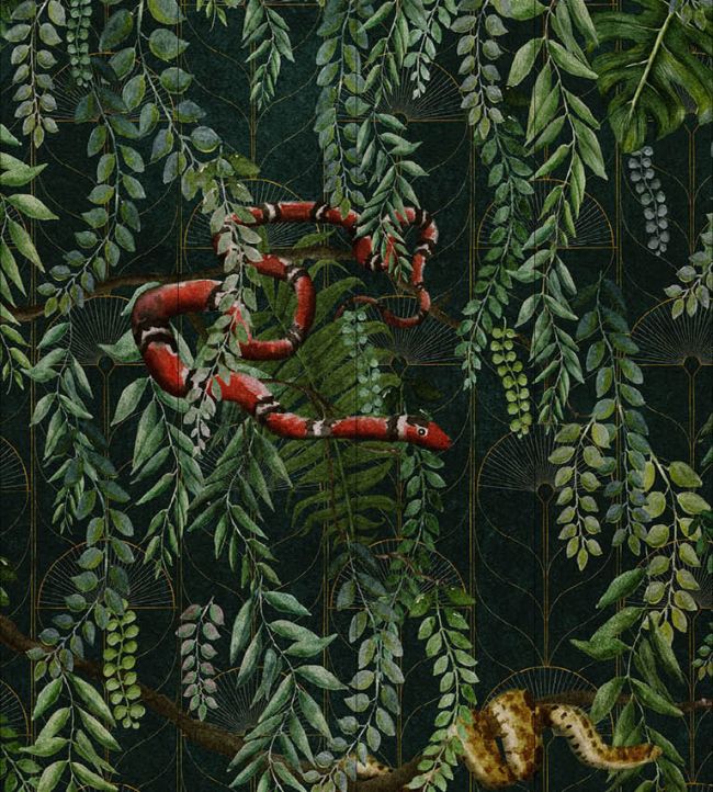 Art Deco Jungle Wallpaper Mural in 6 by NLXL | Jane Clayton