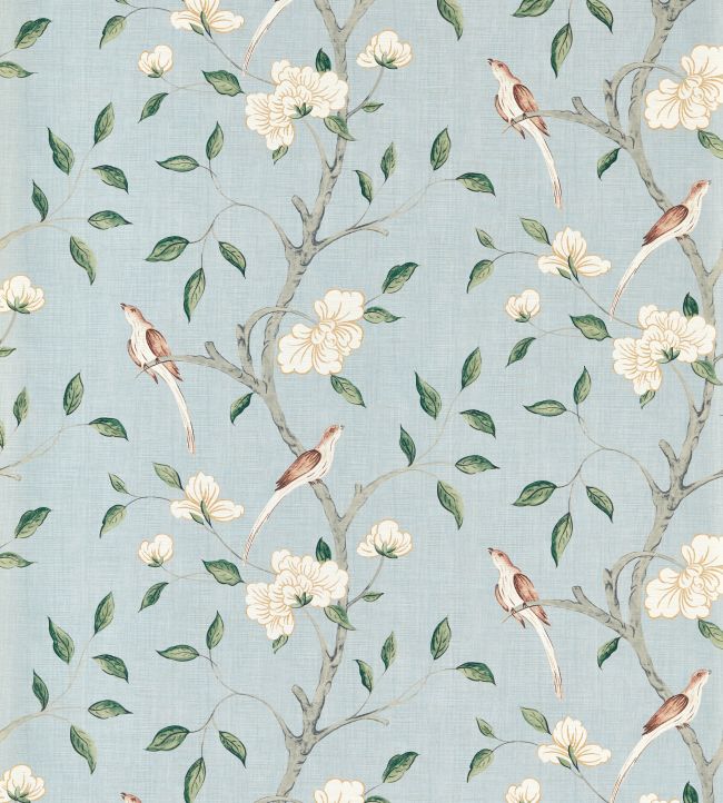 Eleonora Print Wallpaper in Stockholm Blue by Zoffany | Jane Clayton