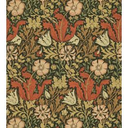 Compton Wallpaper in Brown/Orange by Morris & Co | Jane Clayton