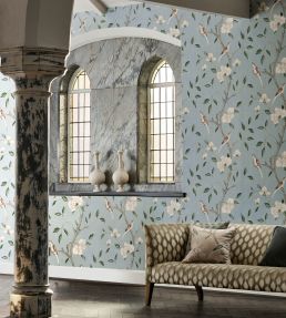 Eleonora Print Wallpaper in Evergreen by Zoffany | Jane Clayton