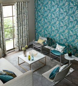 Entity Wallpaper in Teal/Linden by Harlequin | Jane Clayton