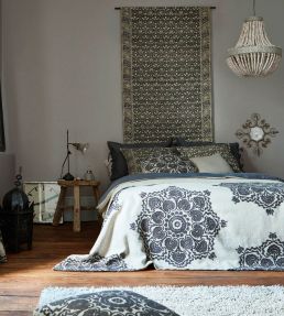 Indian Loop Fabric in Charcoal/Linen by Morris & Co | Jane Clayton