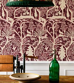 The Enchanted Woodland Wallpaper by MINDTHEGAP Red Taupe